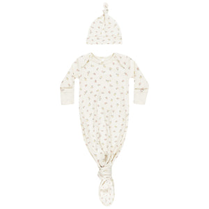 knotted baby gown + hat set | fleur