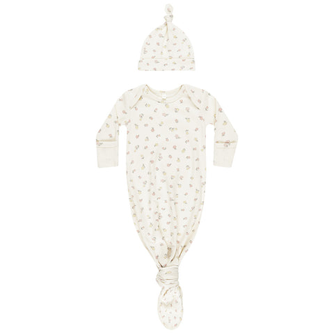 knotted baby gown + hat set | fleur