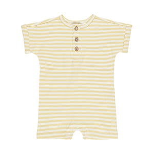 short sleeve one-piece | yellow stripe