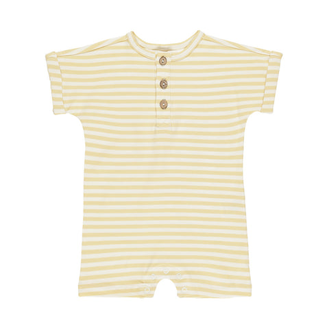 short sleeve one-piece | yellow stripe