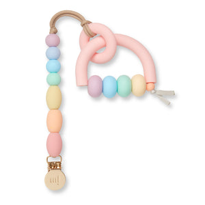 Rainbow Sherbet Arch Ring Teether + Clip Set
