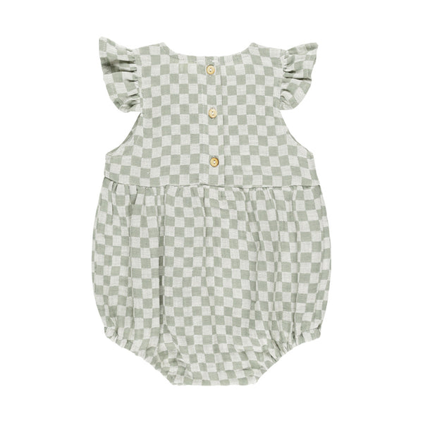 amelia romper | sage check