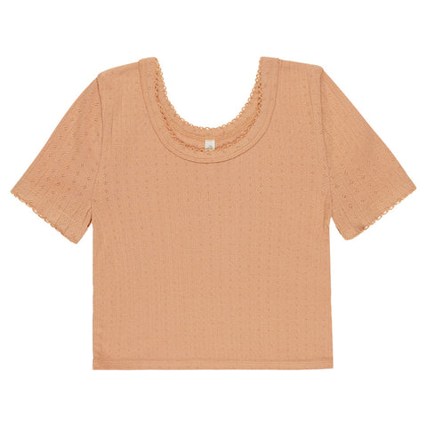 pointelle tee | grapefruit