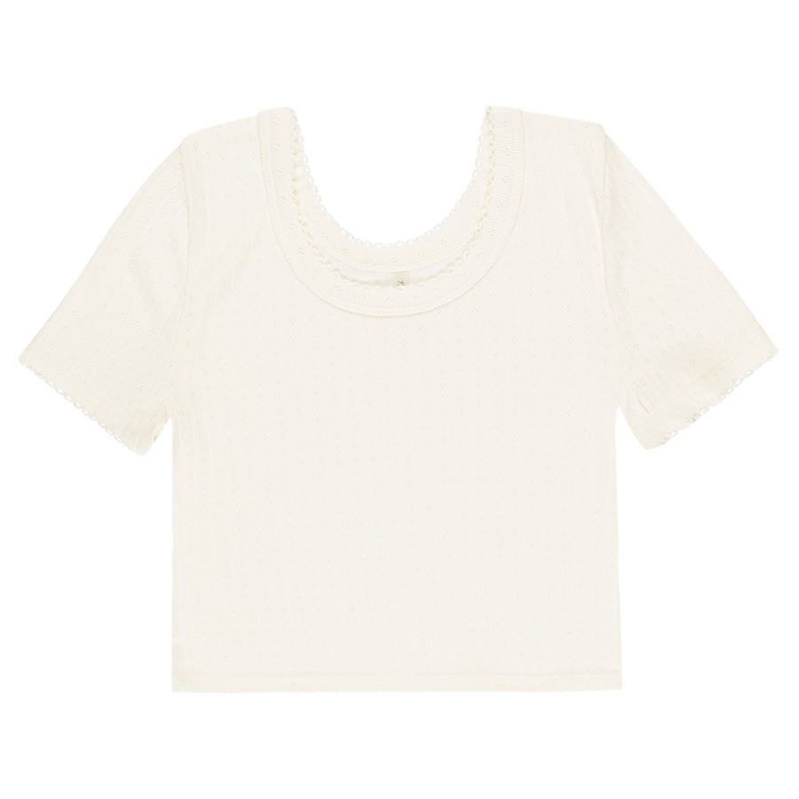 pointelle tee | ivory