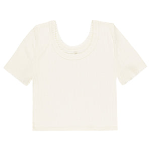 pointelle tee | ivory