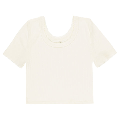 pointelle tee | ivory