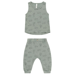 tank + slouch pant set | sharks