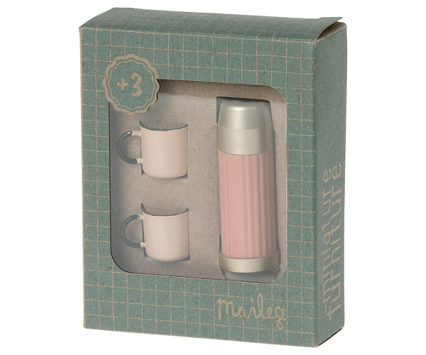 thermos and cups - soft coral
