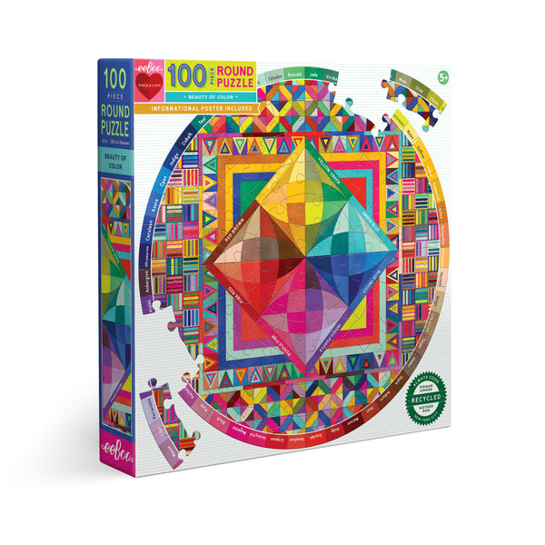 100 piece round puzzle | beauty of color