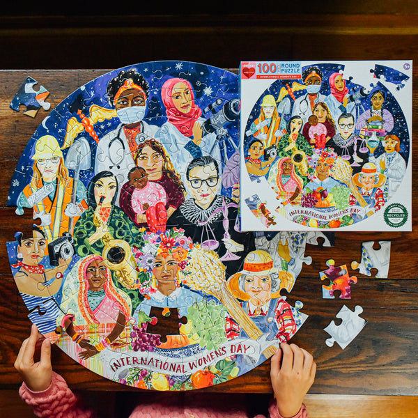 100 piece round puzzle | international women's day