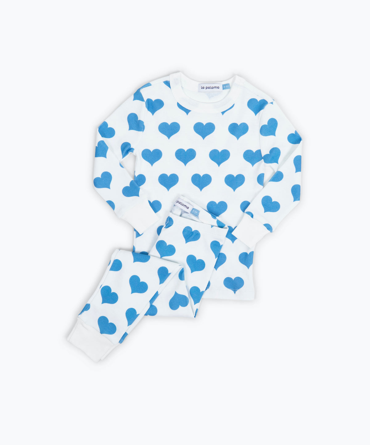 long john pajama set | blue hearts