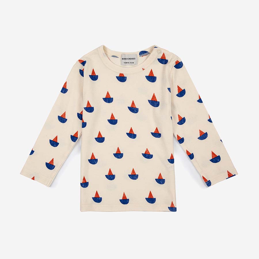 long sleeve t-shirt | sail boat all over