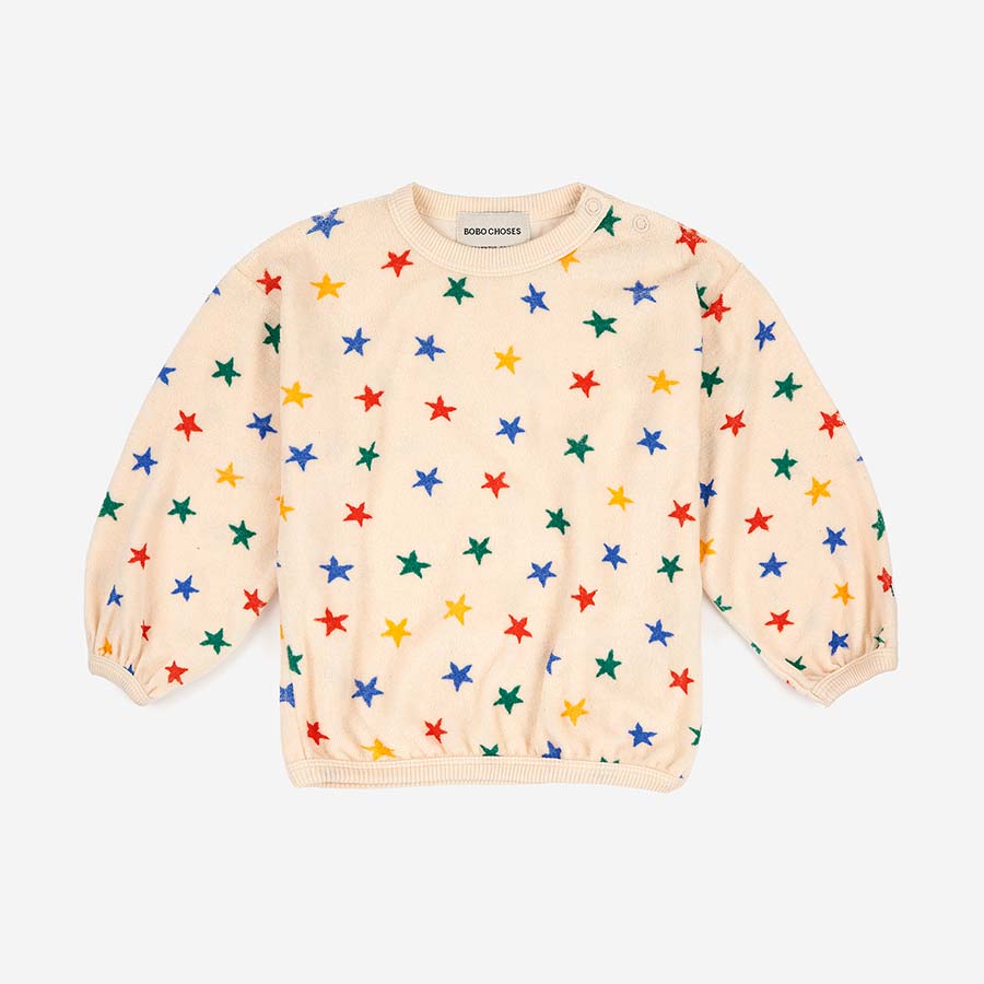 terry sweatshirt | multicolor stars all over