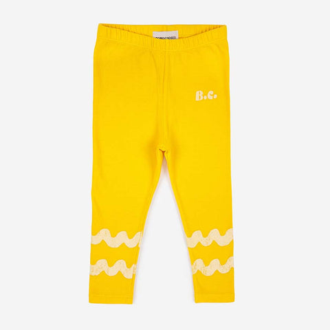 leggings | waves - yellow