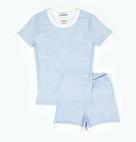 short set pajamas | quilted chambray
