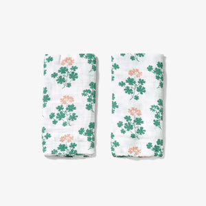 burp cloth set | geranium - spruce