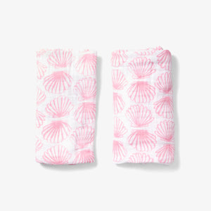 burp cloth set | scallop - lilac