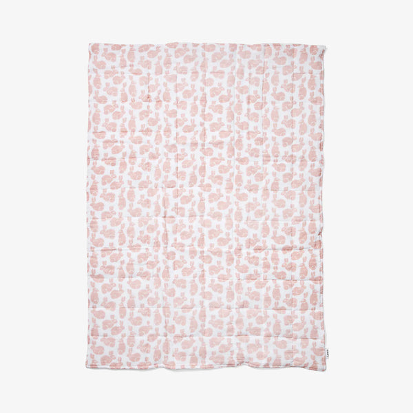 quilted baby blanket | bunny - blush