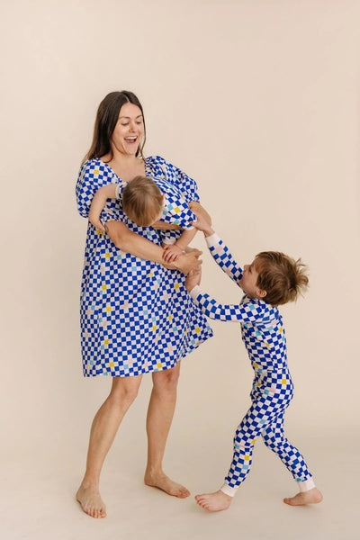 women's parker house dress | cobalt checker
