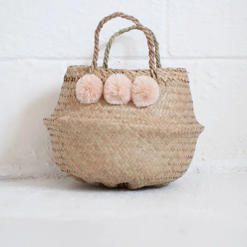 seagrass basket | mini - blush