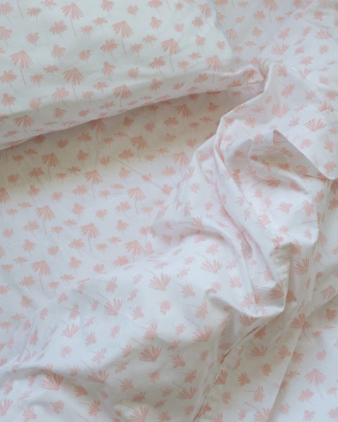twin sheet set | echinacea - blush