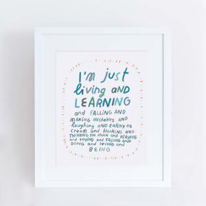 living and learning print