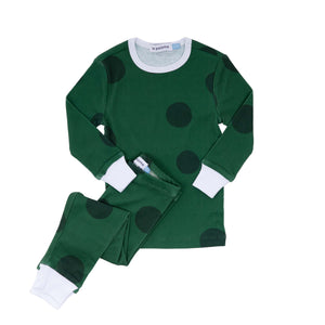 organic long pajama set | evergreen